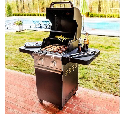 Gas Grill 2-Burner, SABER Deluxe Black, Propane Gas, Infrared Cooking Technology