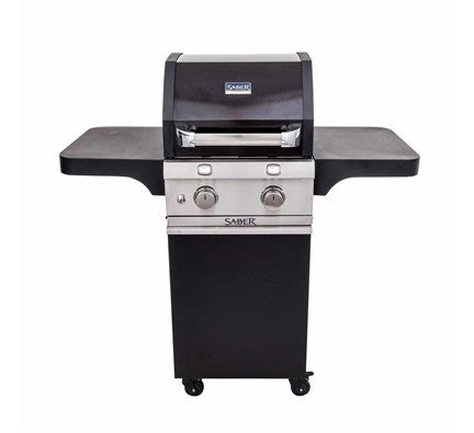Gas Grill 2-Burner, SABER Deluxe Black, Propane Gas, Infrared Cooking Technology