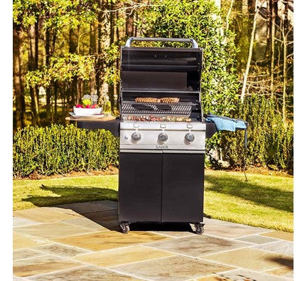Gas Grill 3-Burner, SABER Deluxe Black, Propane Gas, Infrared Cooking Technology