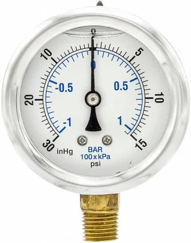 Gauge - 4" Liquid Filled - 15 PSI (6211-15)