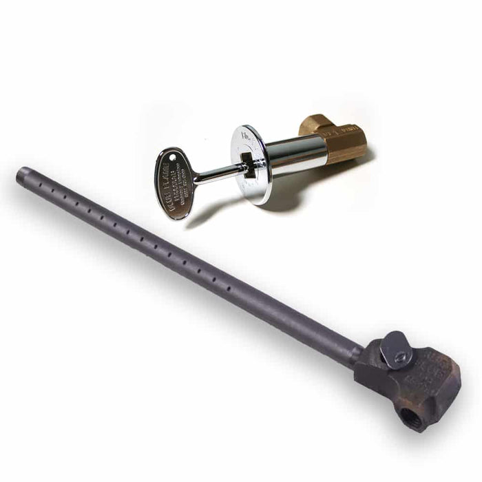 Log Lighter 90 deg Polished Brass Trim & Key