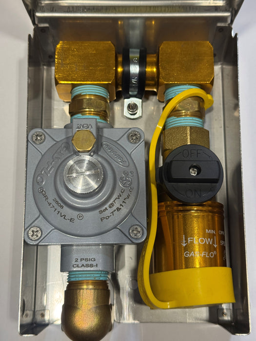 Gas Outlet Box Stainless Steel Dual Load - WWGO-2LB-1E-250