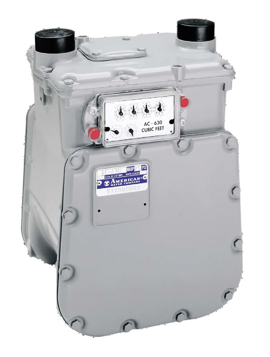 American Meter AC630TC - 1 1/4 " METER IMP VDREAD 1 CU FT REV TEMP COMP 45LT, 1390