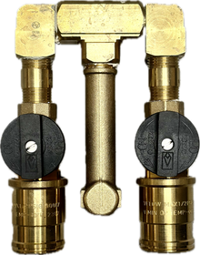 Gas Double Outlet Box - Burnaby Manufacturing 1/2 PSI Surface Mounted NG / LP Dual Plug, Stainless Steel