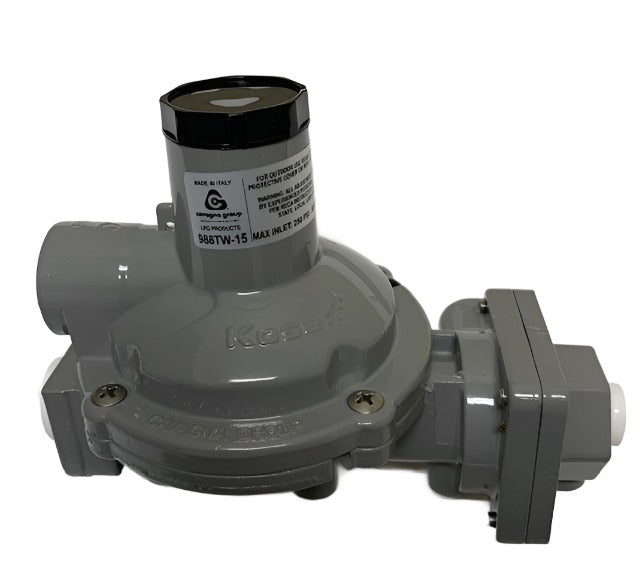 Cavagna Kosan Propane Gas Regulator - Compact Twin Stage LP - 1/4" NPT x 1/2" NPT [988TW-15]