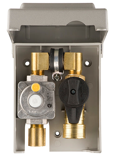 Gas Outlet Box - Burnaby Manufacturing 2 PSI Surface Mounted NG / LP Plug, PVC, Gray (G0101-2#6G-50)