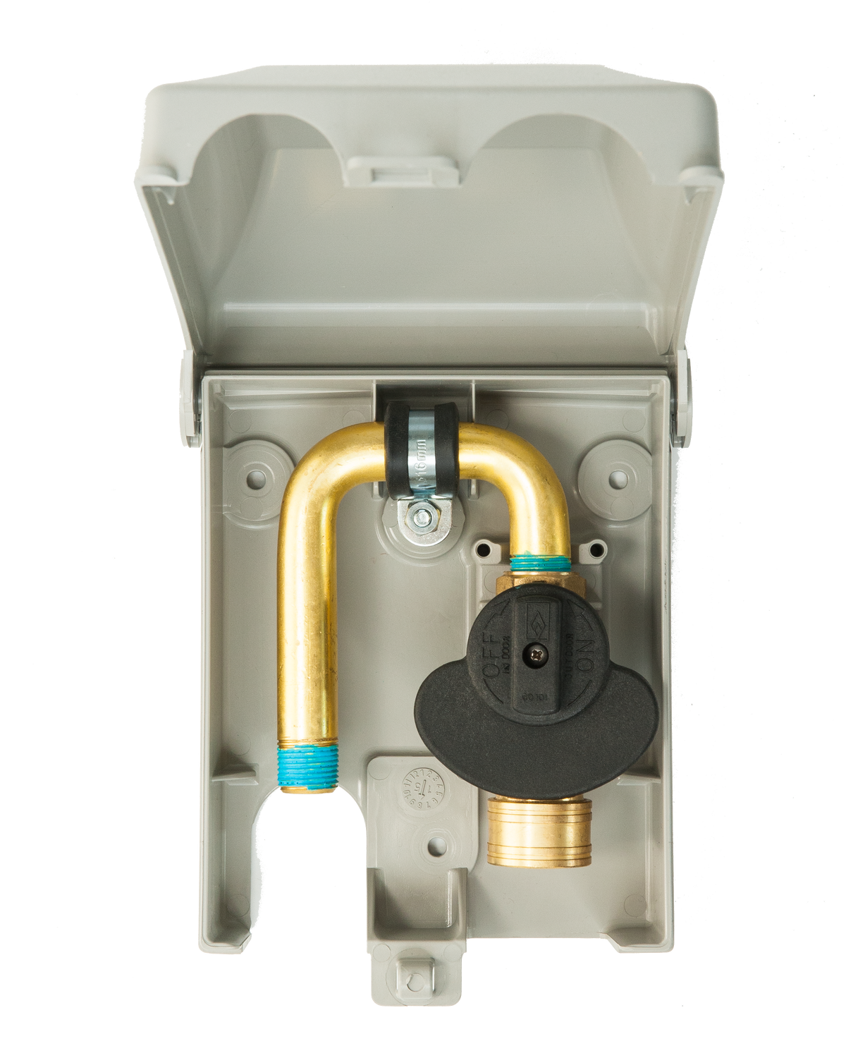 Gas Outlet Box - Burnaby Manufacturing 1/2 PSI Surface Mounted NG / LP Plug, PVC, Gray (G0101-6G-50)