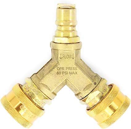GAS-FLO, Gas Quick Disconnect 3/8 Y Splitter, CSA Certified for Propane ...